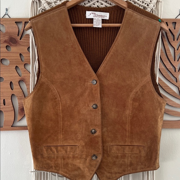 Vintage Leather Norm Thompson Brown Vest Medium - Picture 3 of 4